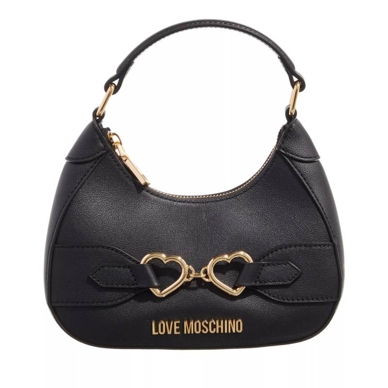 Love Moschino Umhängetasche - Double Heart Mini Hobo - Gr. unisize - in Schwarz - für Damen von Love Moschino