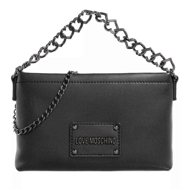 Love Moschino Umhängetasche - Strass Heart Chain - Gr. unisize - in Schwarz - für Damen von Love Moschino