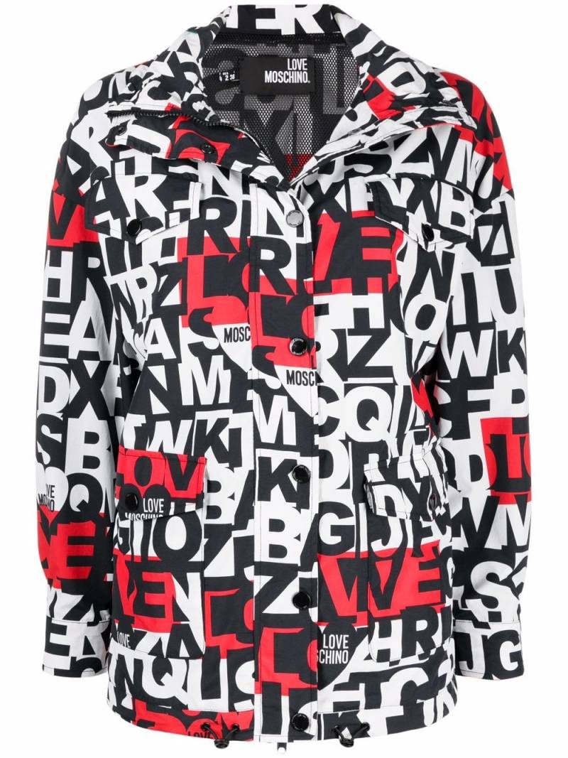 Love Moschino alphabet-print jacket - Black von Love Moschino