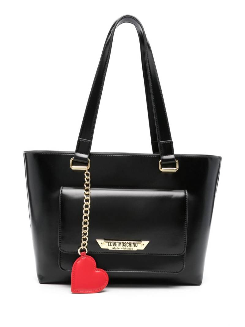 Love Moschino brushed leather shoulder bag - Black von Love Moschino