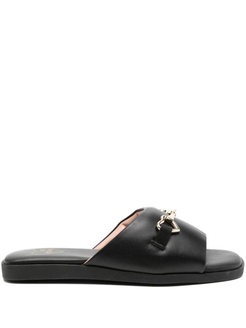 Love Moschino buckle detailing leather slides - Black von Love Moschino