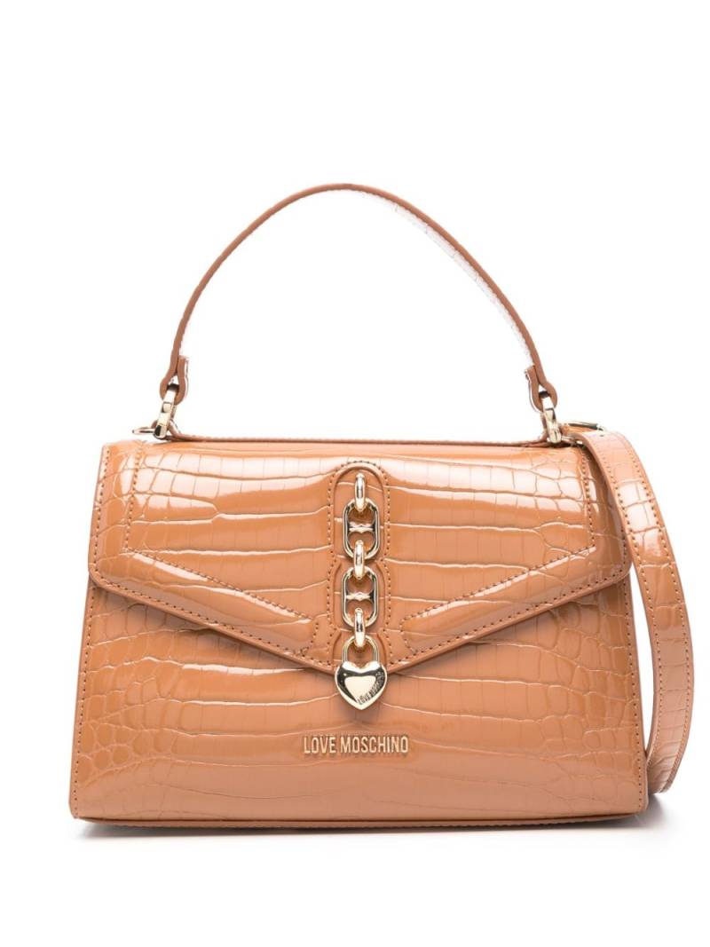 Love Moschino croc-embossed tote bag - Brown von Love Moschino