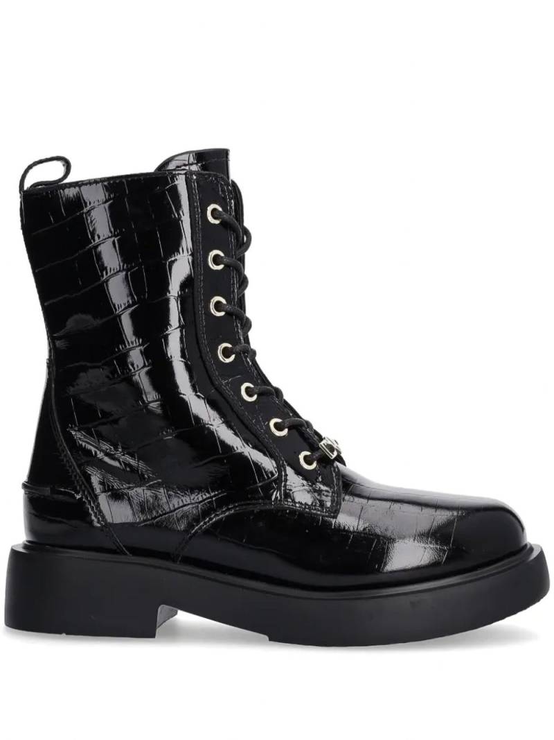 Love Moschino crocodile-effect boots - Black von Love Moschino