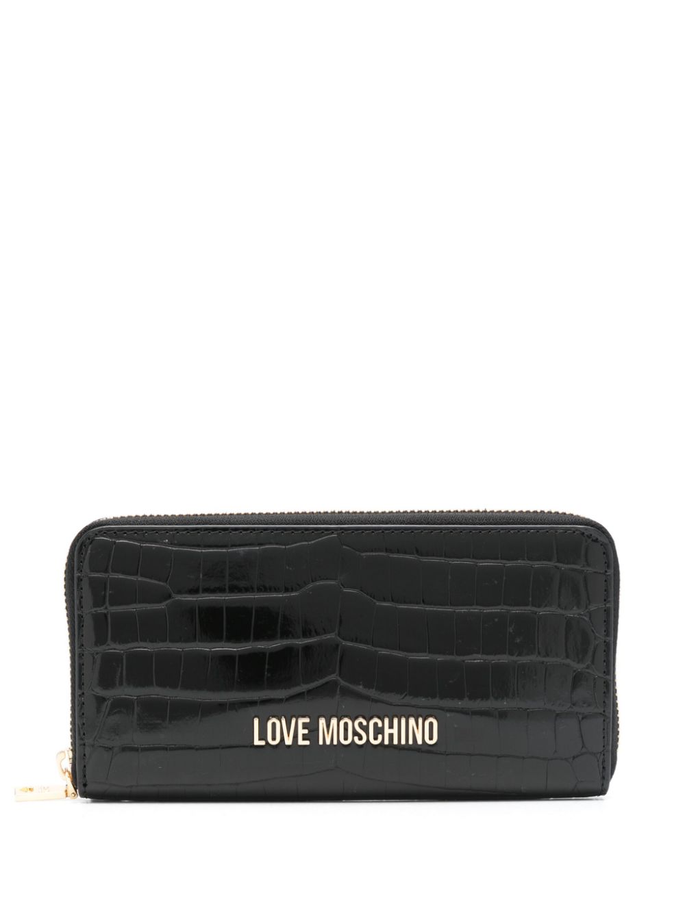 Love Moschino crocodile-embossed wallet - Black von Love Moschino