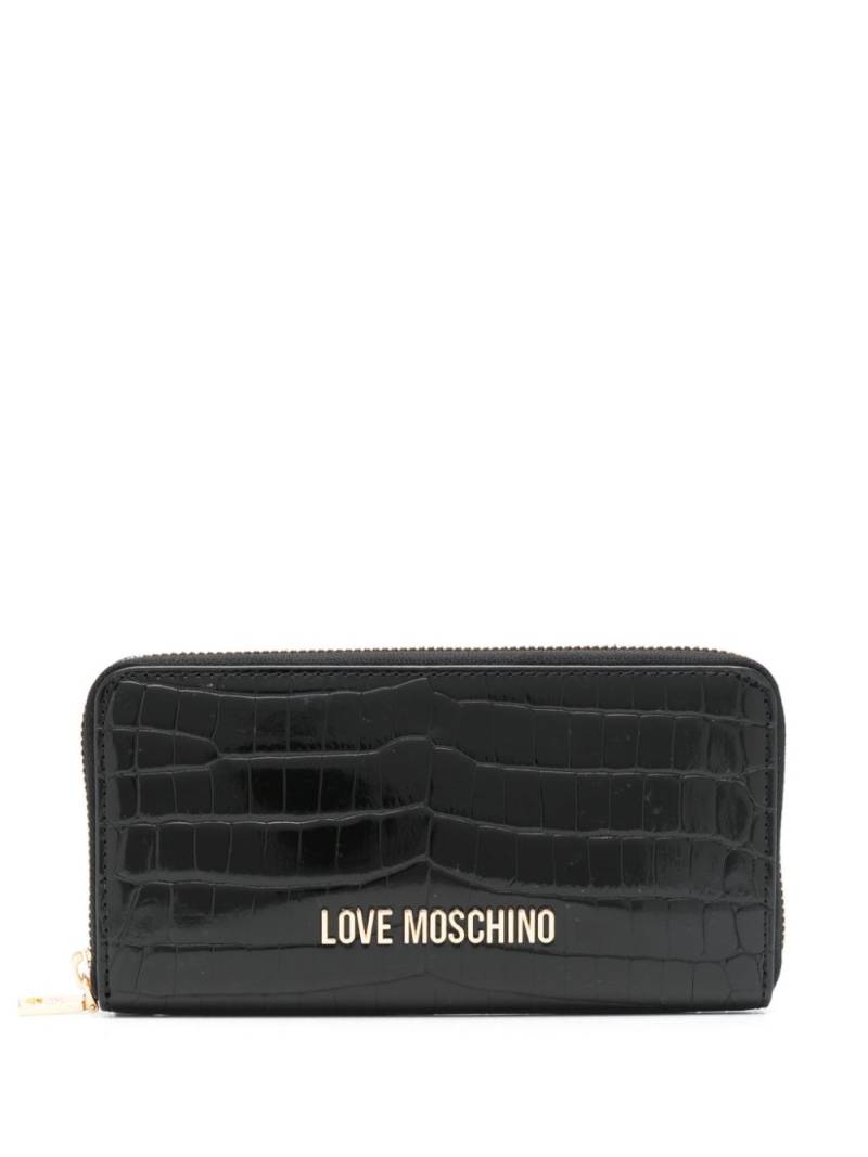 Love Moschino crocodile-embossed wallet - Black von Love Moschino