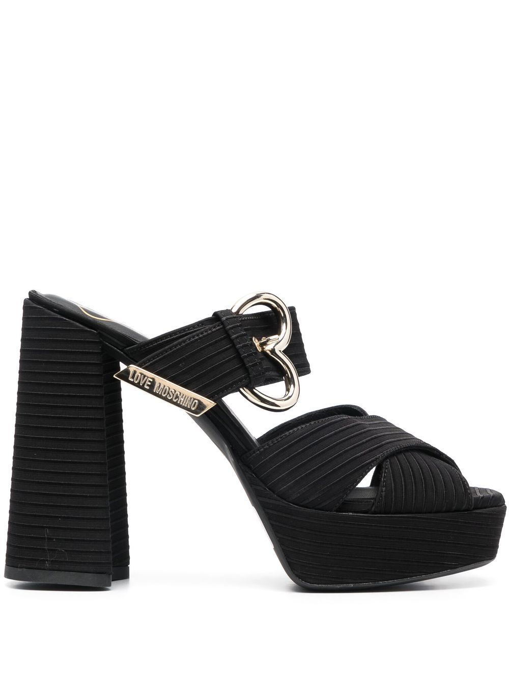 Love Moschino cross-strap platform sandals - Black von Love Moschino