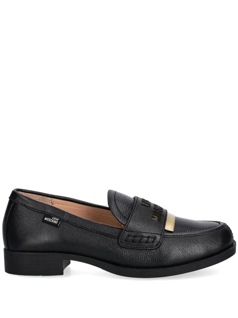 Love Moschino debossed-logo loafers - Black von Love Moschino