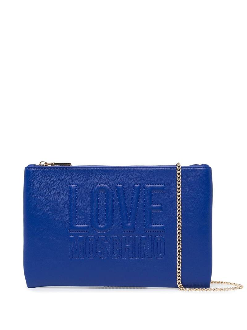 Love Moschino embossed logo crossbody bag - Blue von Love Moschino
