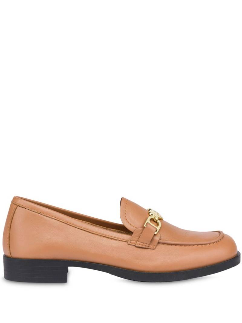 Love Moschino heart-charm leather loafers - Neutrals von Love Moschino