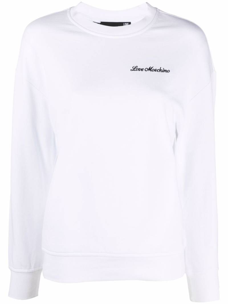 Love Moschino heart-detail crew neck sweatshirt - White von Love Moschino