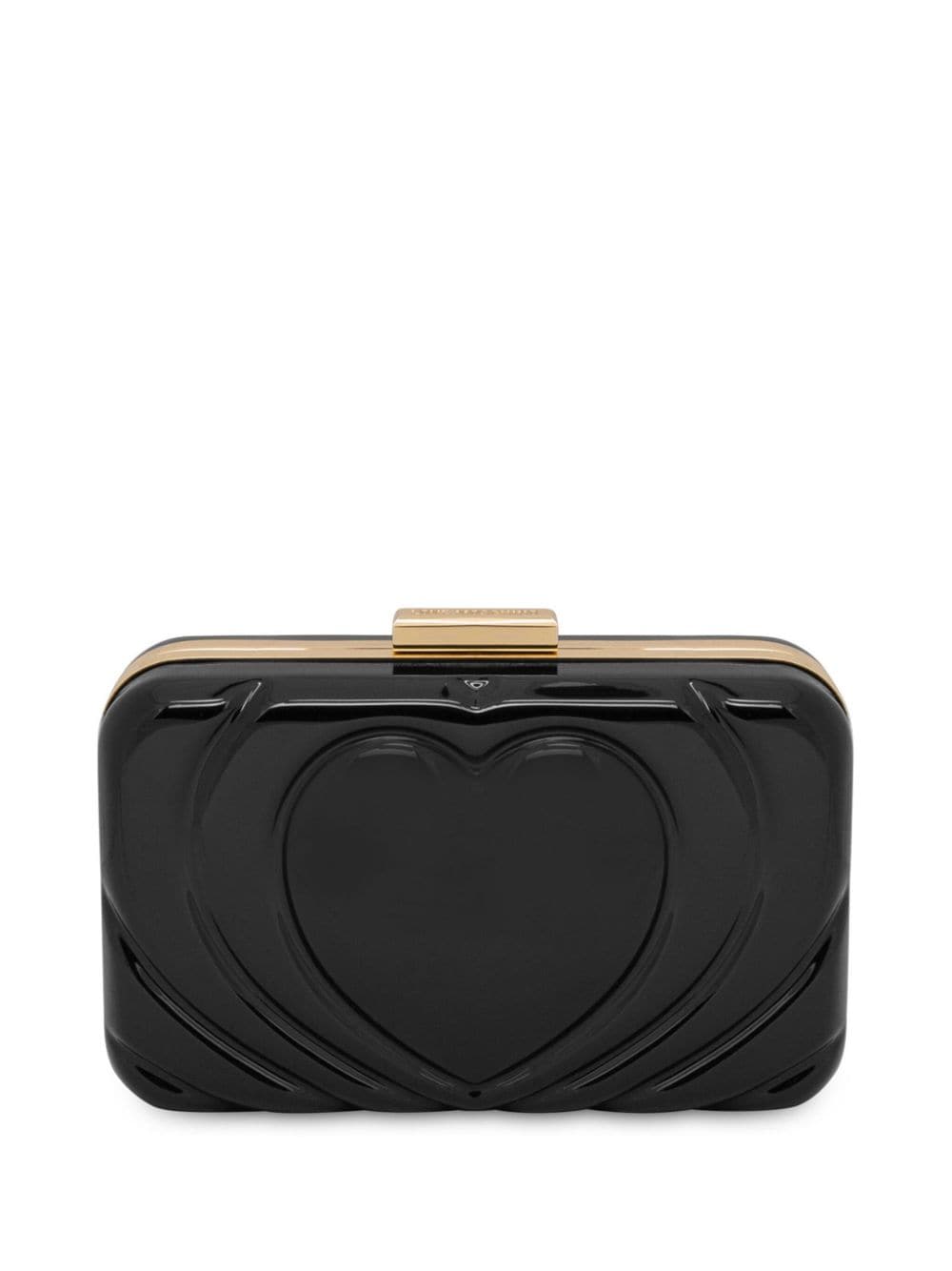 Love Moschino heart-embossed clutch bag - Black von Love Moschino