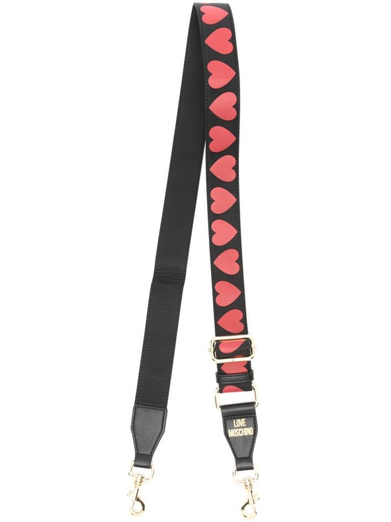 Love Moschino heart-print bag strap - Black von Love Moschino