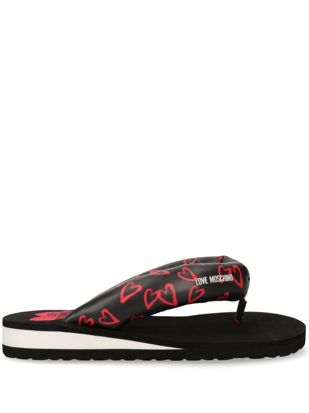 Love Moschino heart-print flip flops - Black von Love Moschino