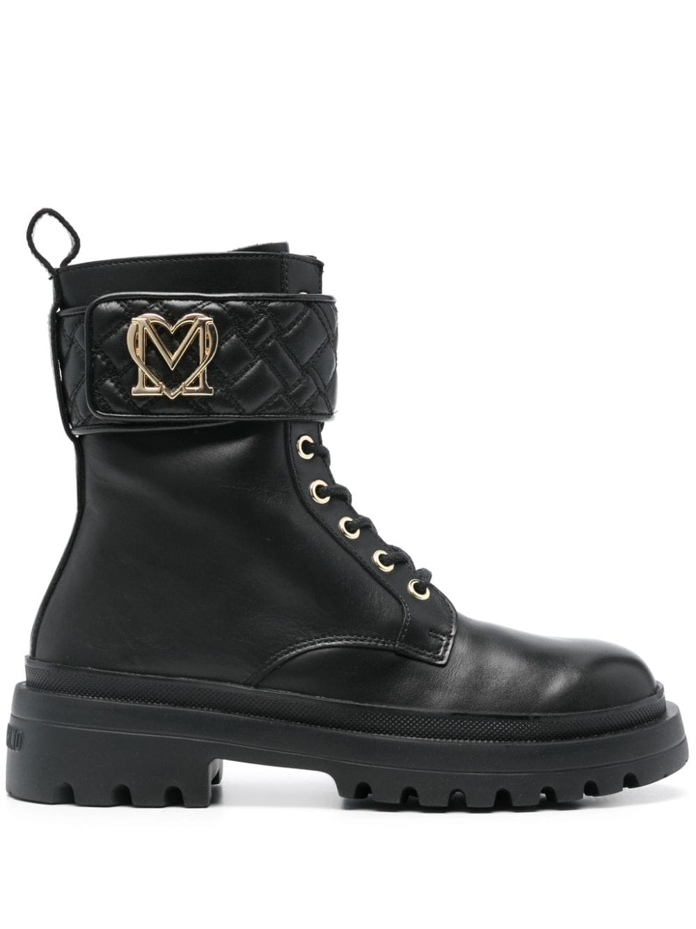 Love Moschino leather ankle boots - Black von Love Moschino