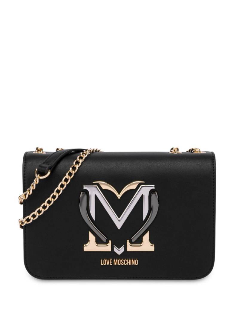 Love Moschino logo-appliqué shoulder bag - Black von Love Moschino