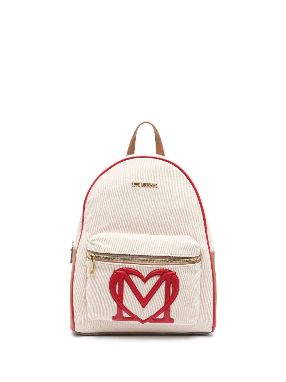 Love Moschino logo-appliqué textured backpack - Neutrals von Love Moschino