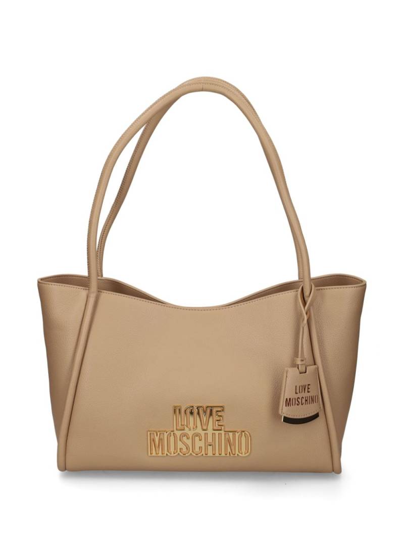 Love Moschino logo-appliqué tote bag - Neutrals von Love Moschino