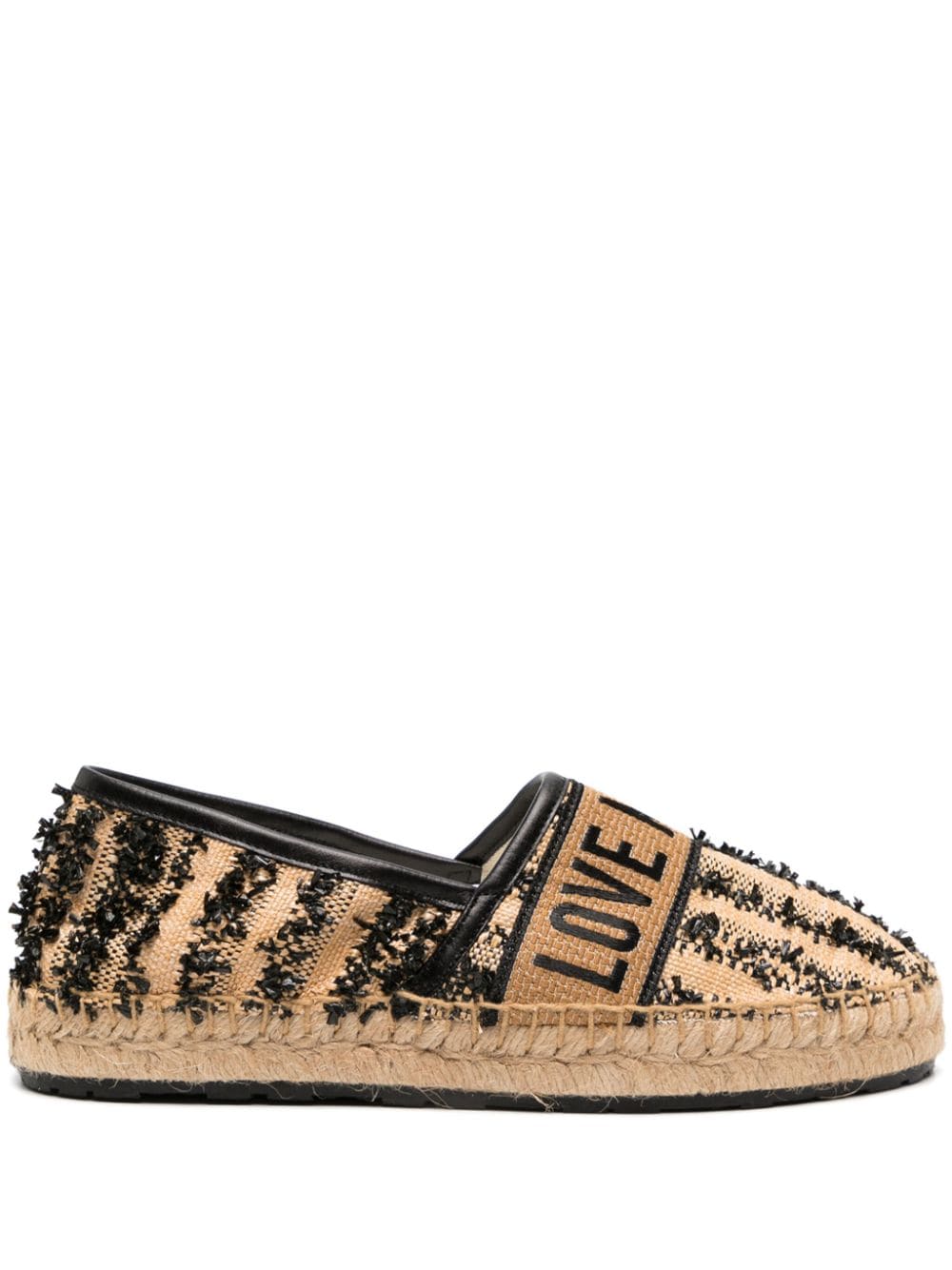 Love Moschino logo-jacquard raffia espadrilles - Neutrals von Love Moschino