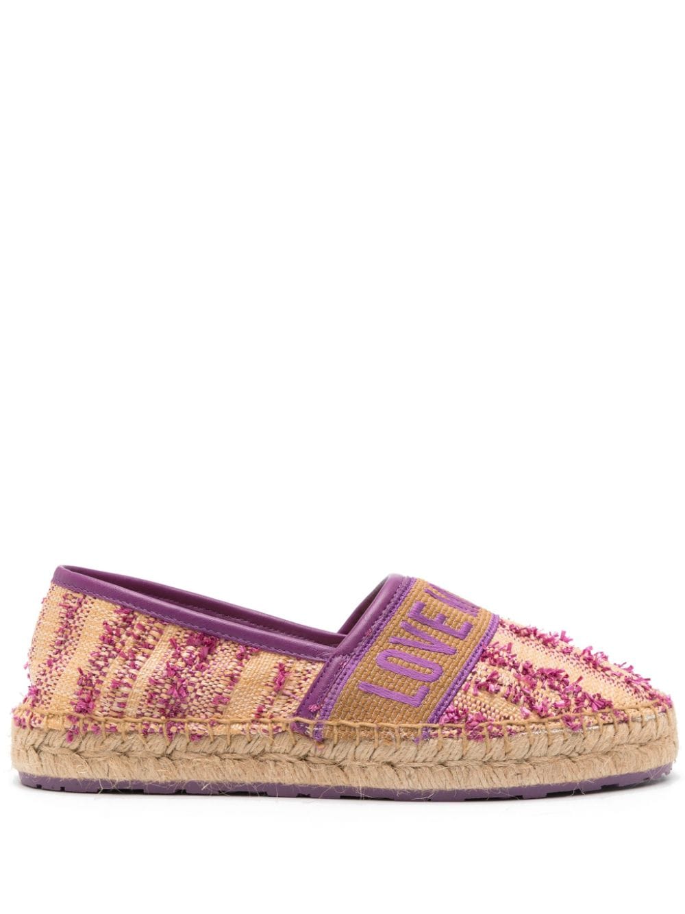 Love Moschino logo-jacquard raffia espadrilles - Neutrals von Love Moschino