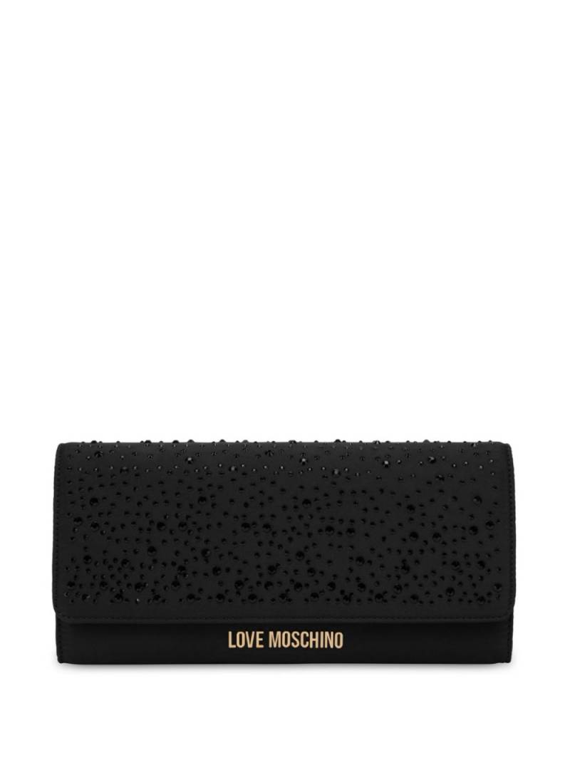 Love Moschino logo-lettering chain-link clutch bag - Black von Love Moschino