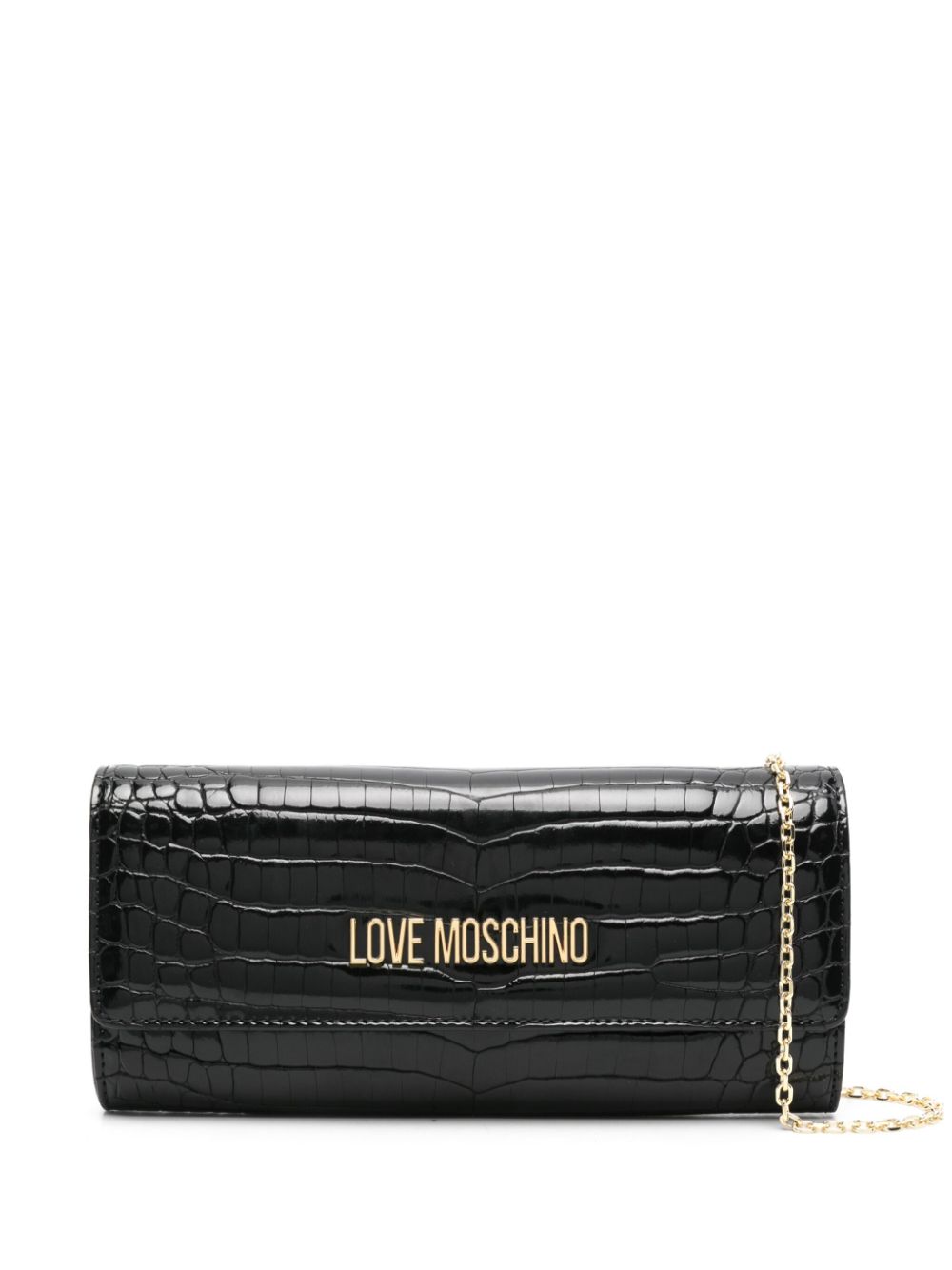 Love Moschino logo-lettering clutch bag - Black von Love Moschino