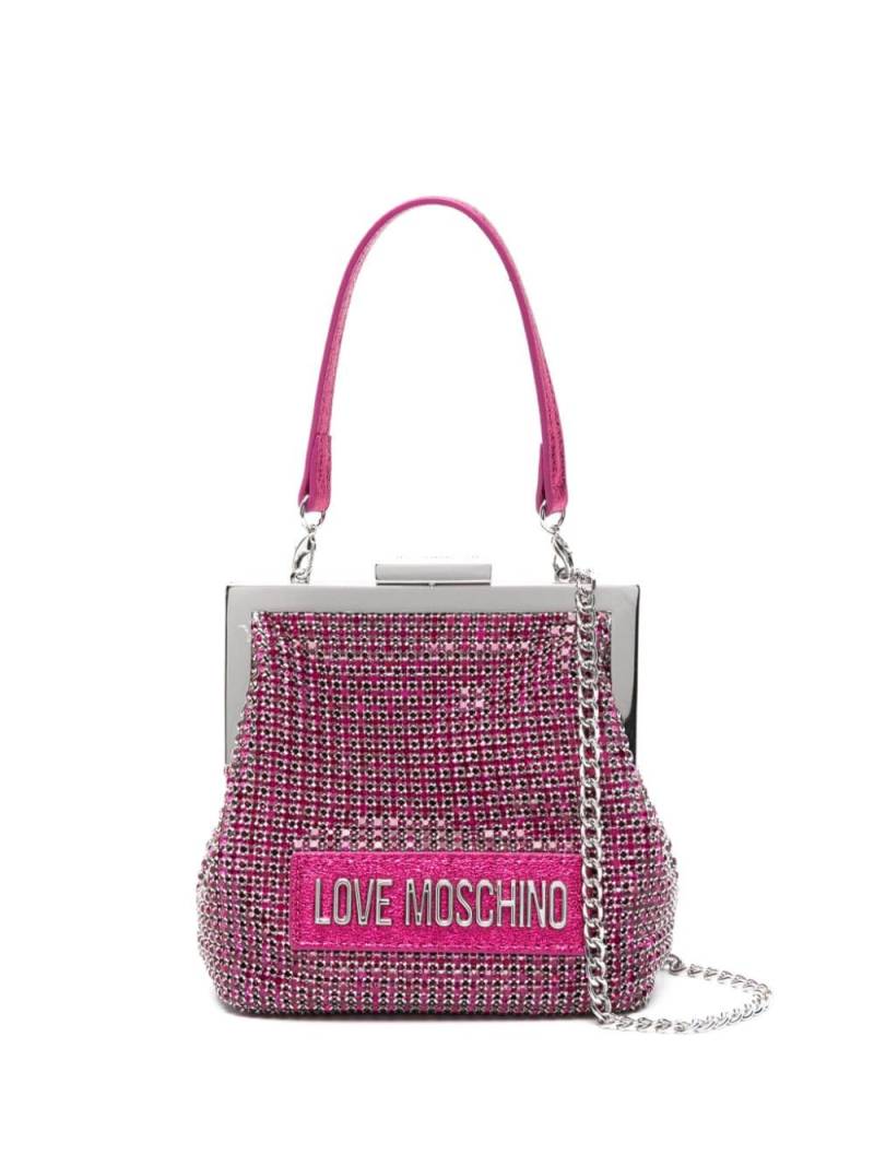 Love Moschino logo-lettering clutch bag - Pink von Love Moschino