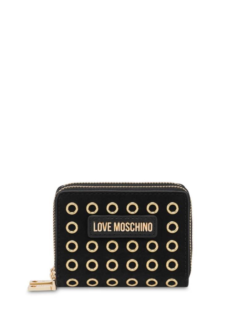 Love Moschino logo-lettering eyelet-detail wallet - Black von Love Moschino