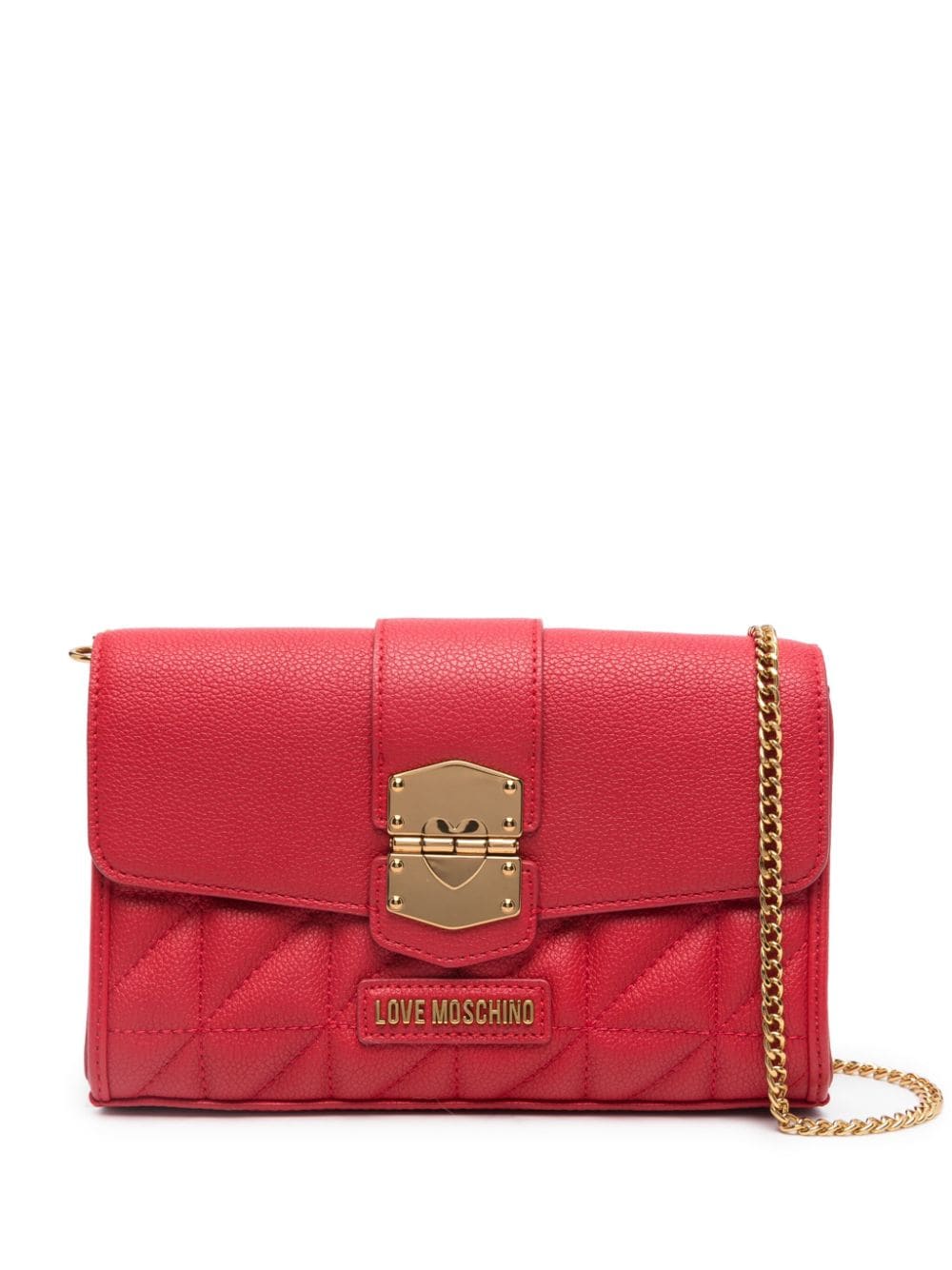 Love Moschino logo-lettering faux-leather crossbody bag - Red von Love Moschino
