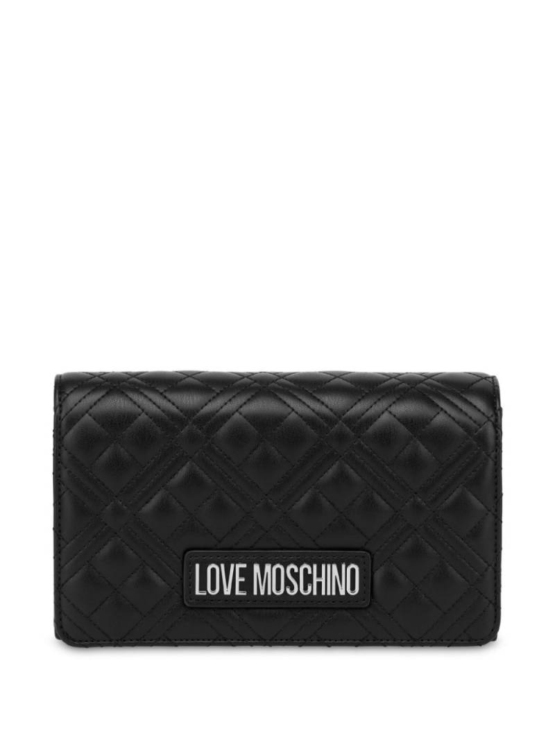 Love Moschino logo-lettering quilted cross body bag - Black von Love Moschino