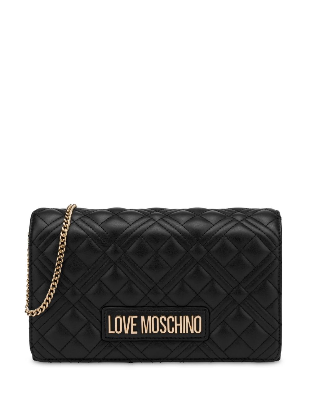 Love Moschino logo-lettering quilted cross body bag - Black von Love Moschino