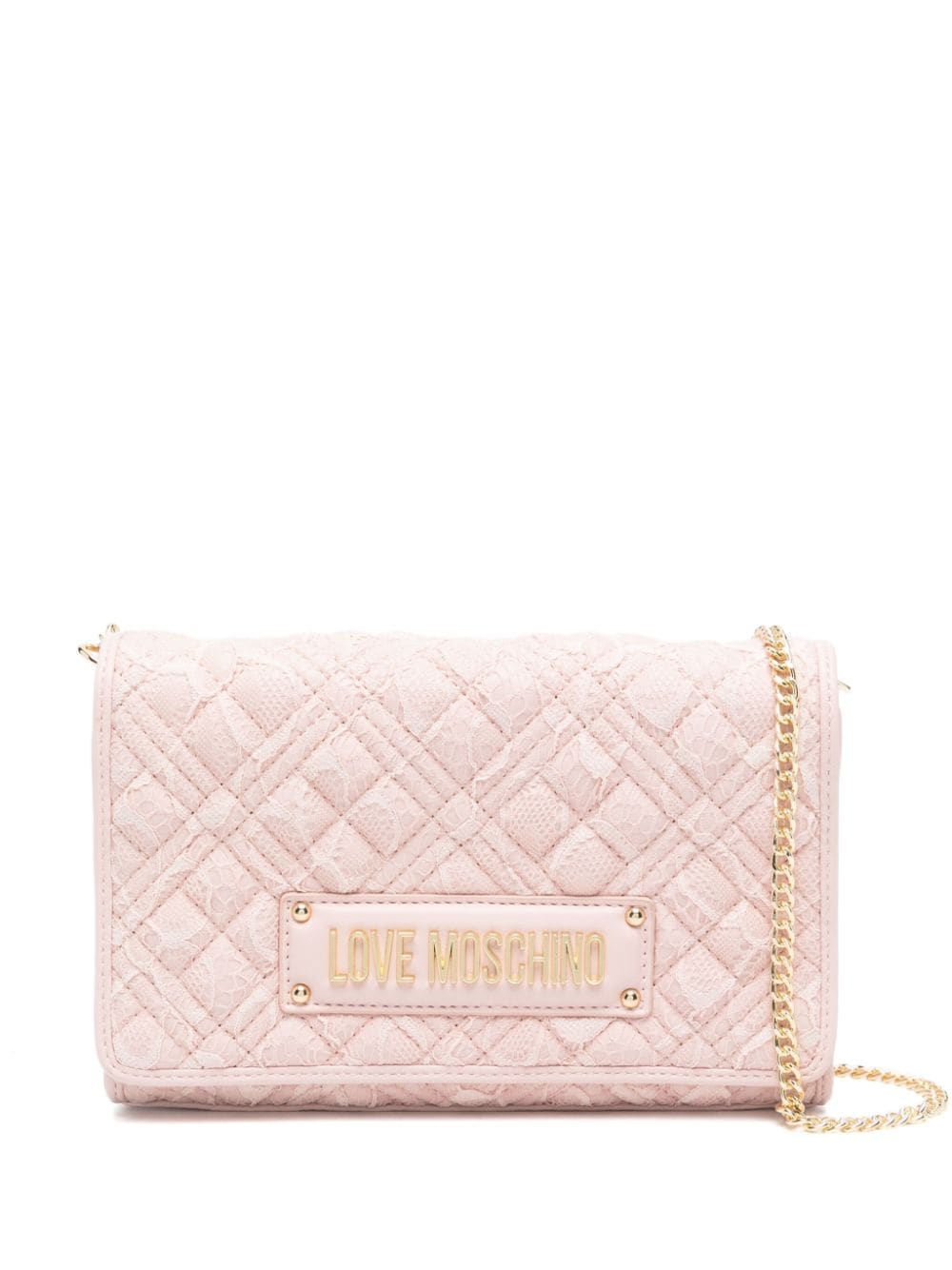 Love Moschino logo-lettering quilted crossbody bag - Pink von Love Moschino