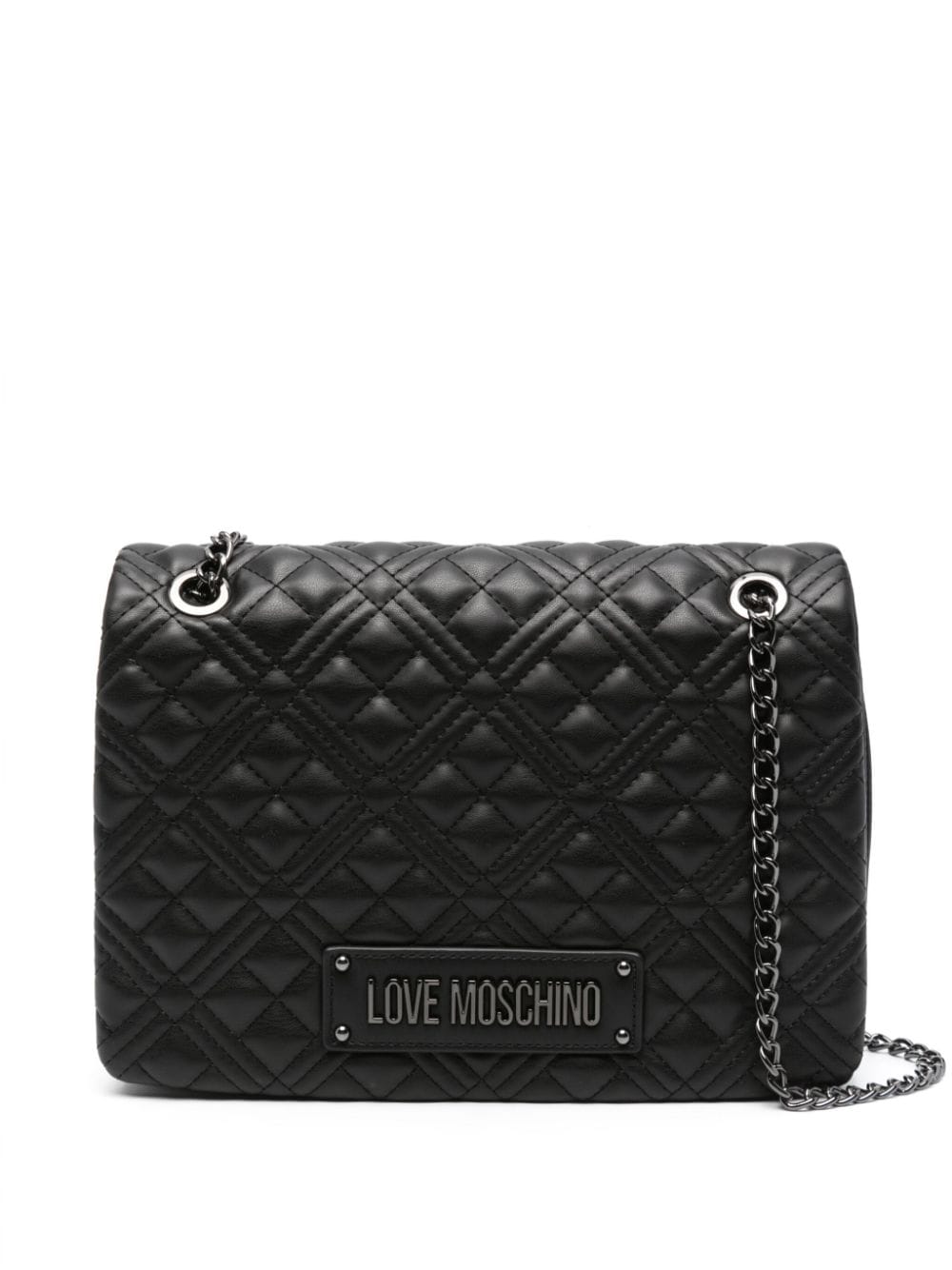 Love Moschino logo-lettering quilted shoulder bag - Black von Love Moschino