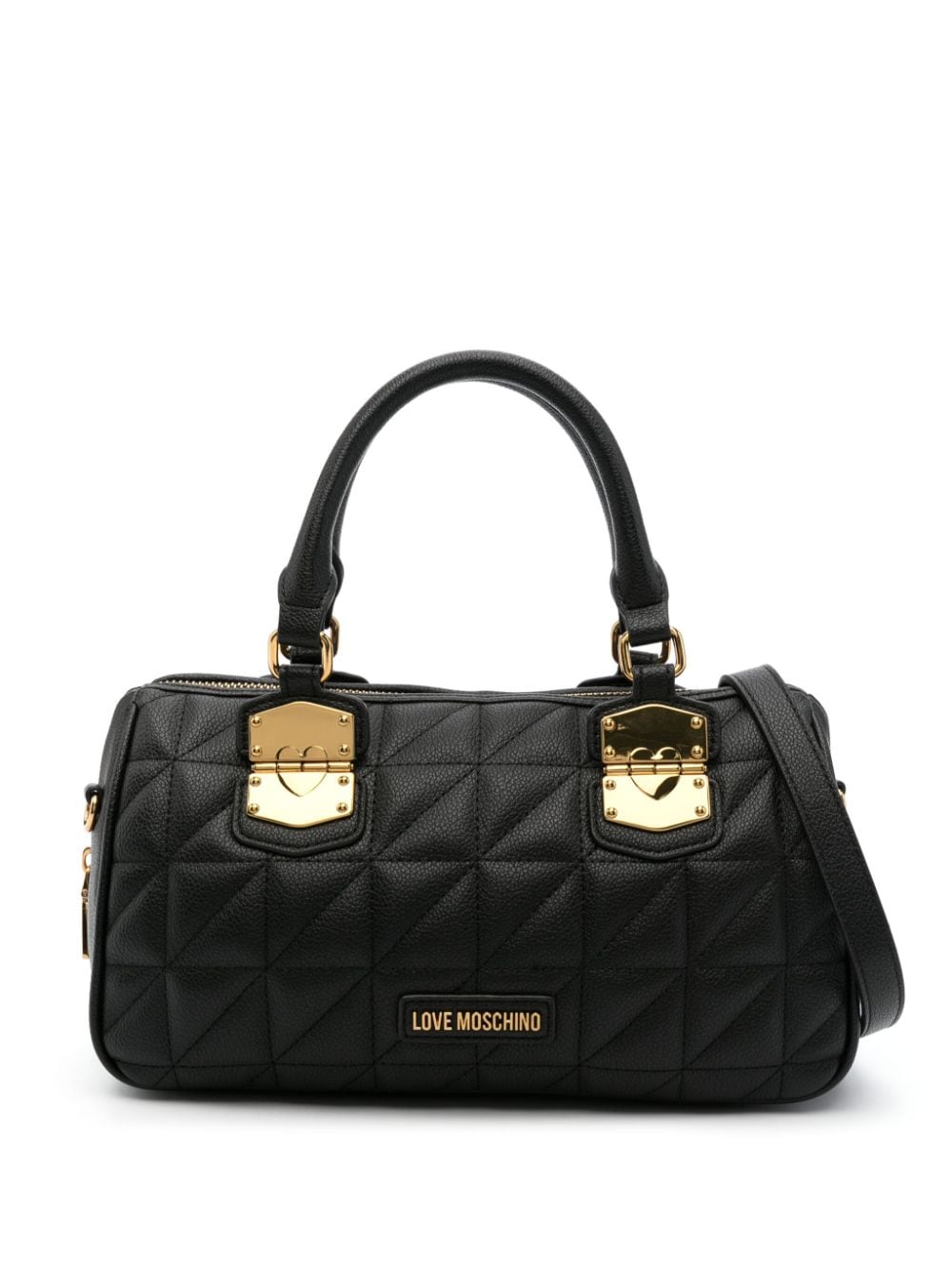 Love Moschino logo-lettering quilted tote bag - Black von Love Moschino