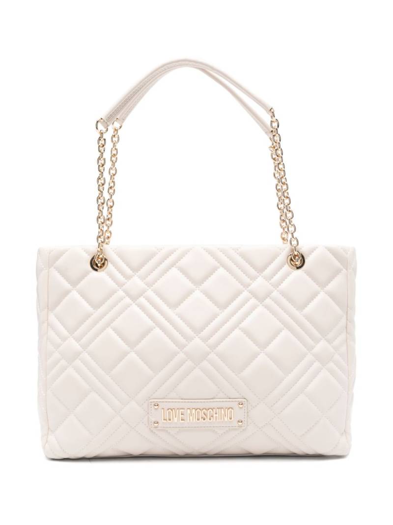 Love Moschino logo-lettering shoulder bag - Neutrals von Love Moschino