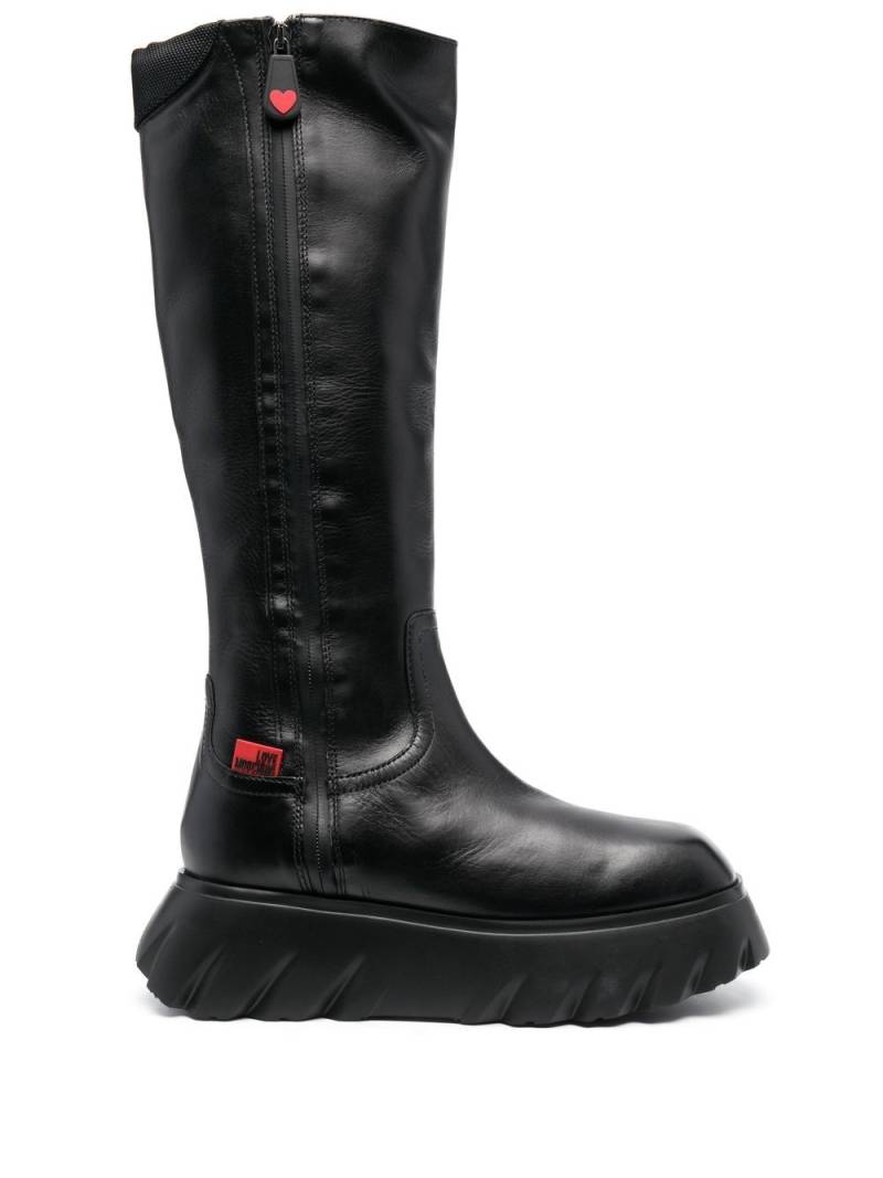 Love Moschino logo-patch boots - Black von Love Moschino