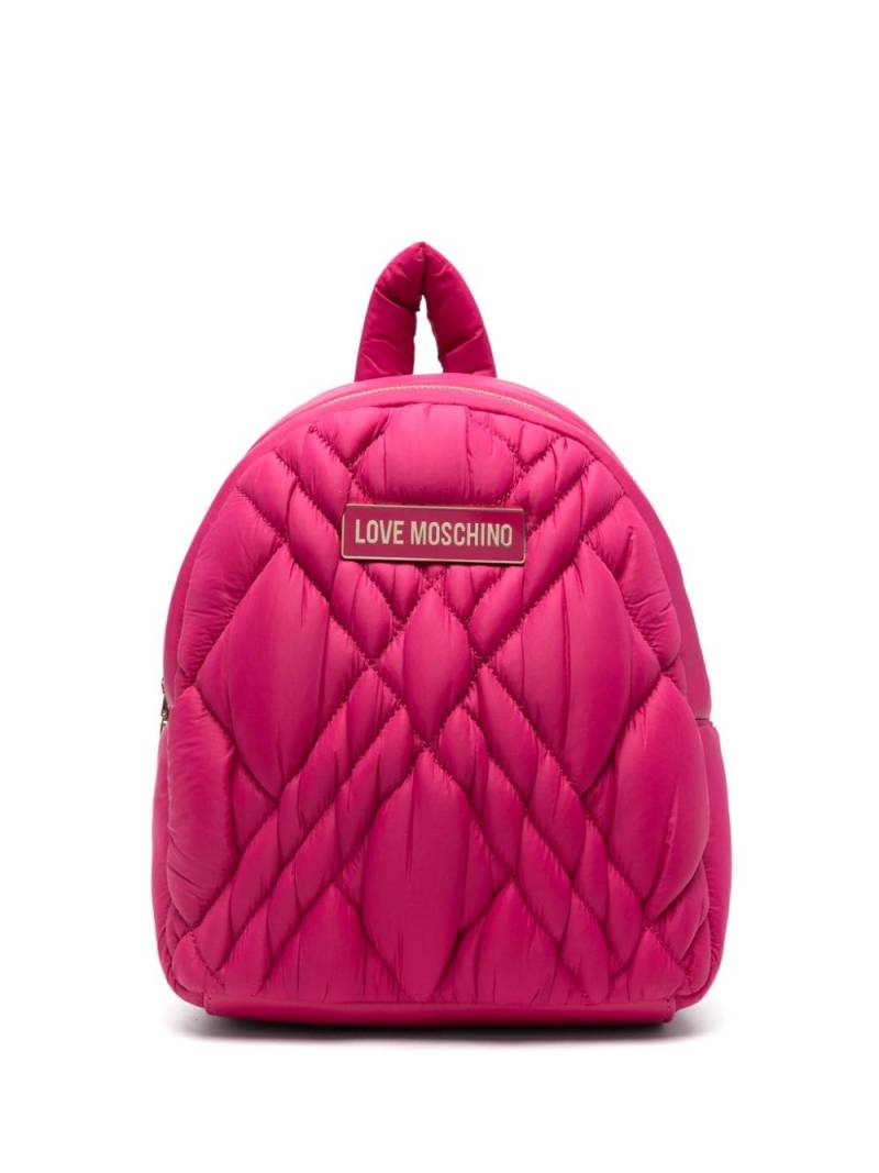 Love Moschino logo-plaque backpack - Pink von Love Moschino