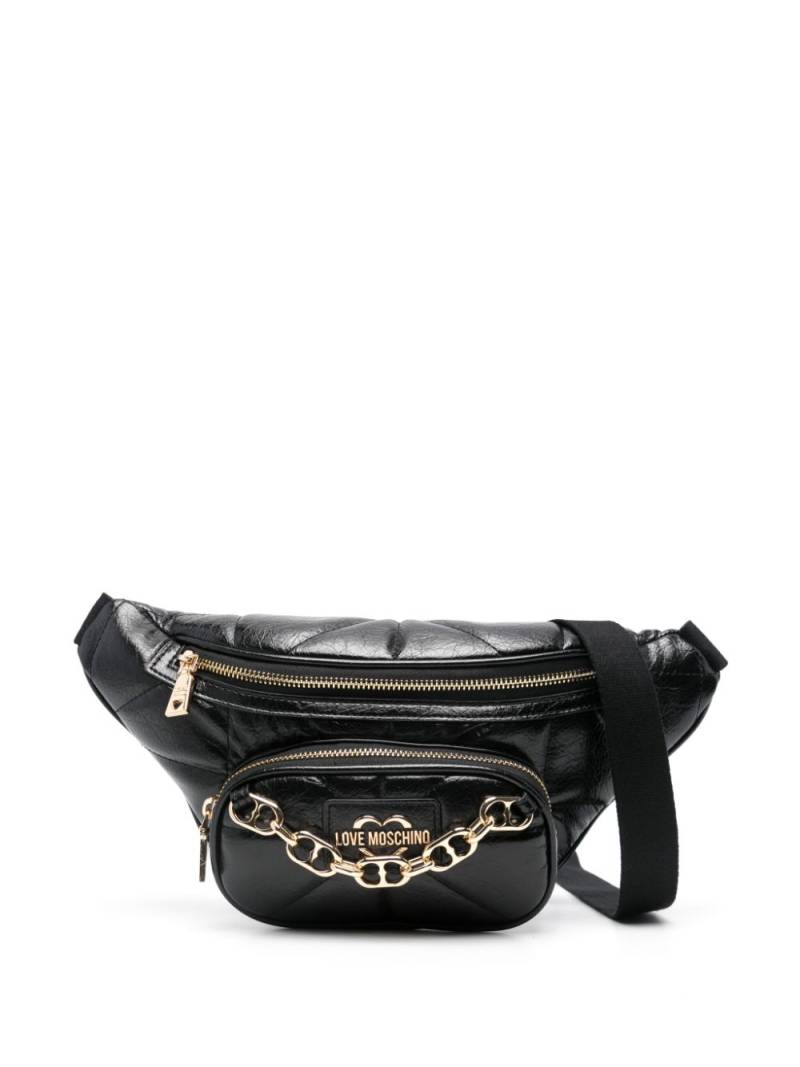 Love Moschino logo-plaque belt bag - Black von Love Moschino