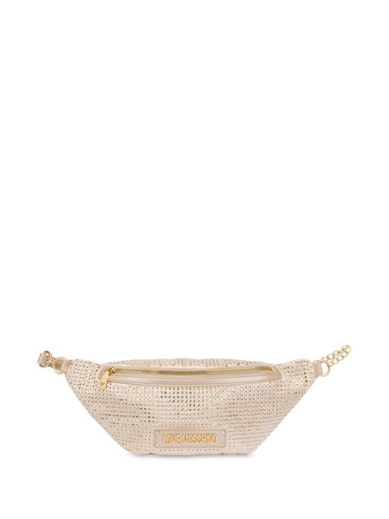 Love Moschino logo-plaque belt bag - Gold von Love Moschino