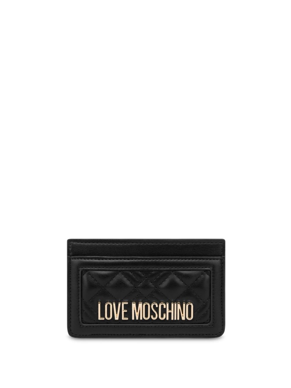 Love Moschino logo-plaque card holder - Black von Love Moschino