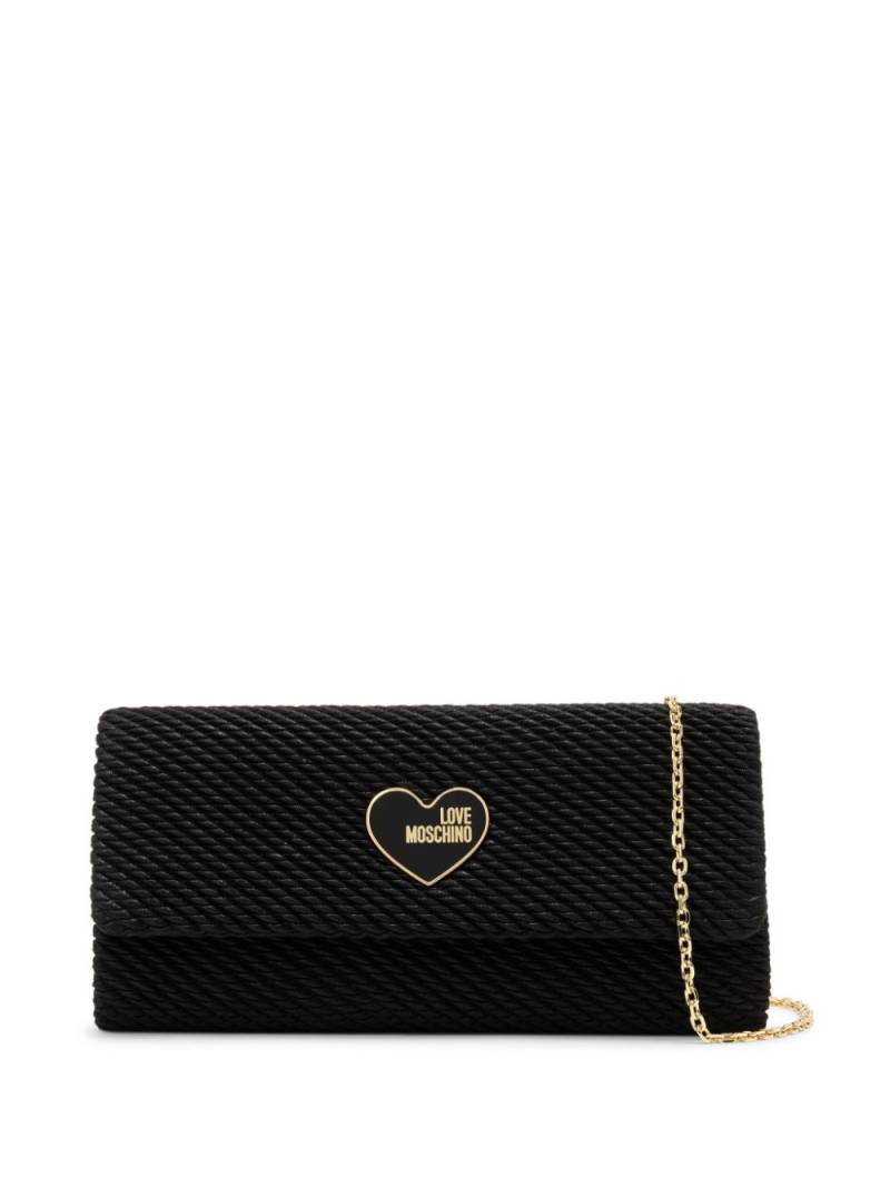 Love Moschino logo-plaque clutch bag - Black von Love Moschino