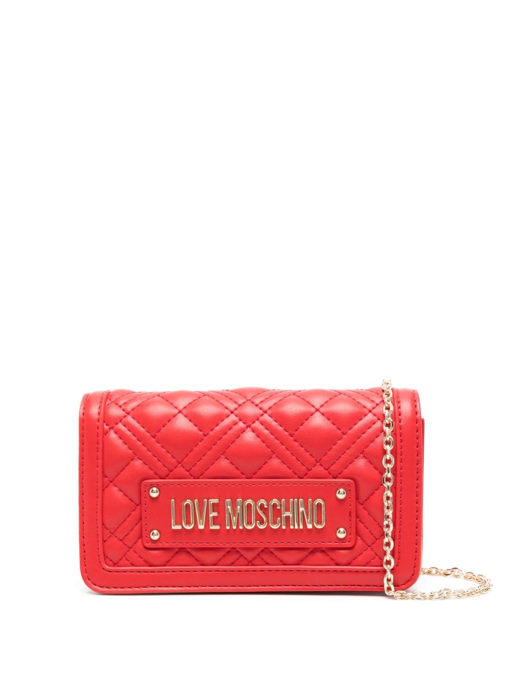 Love Moschino logo-plaque clutch bag - Black von Love Moschino