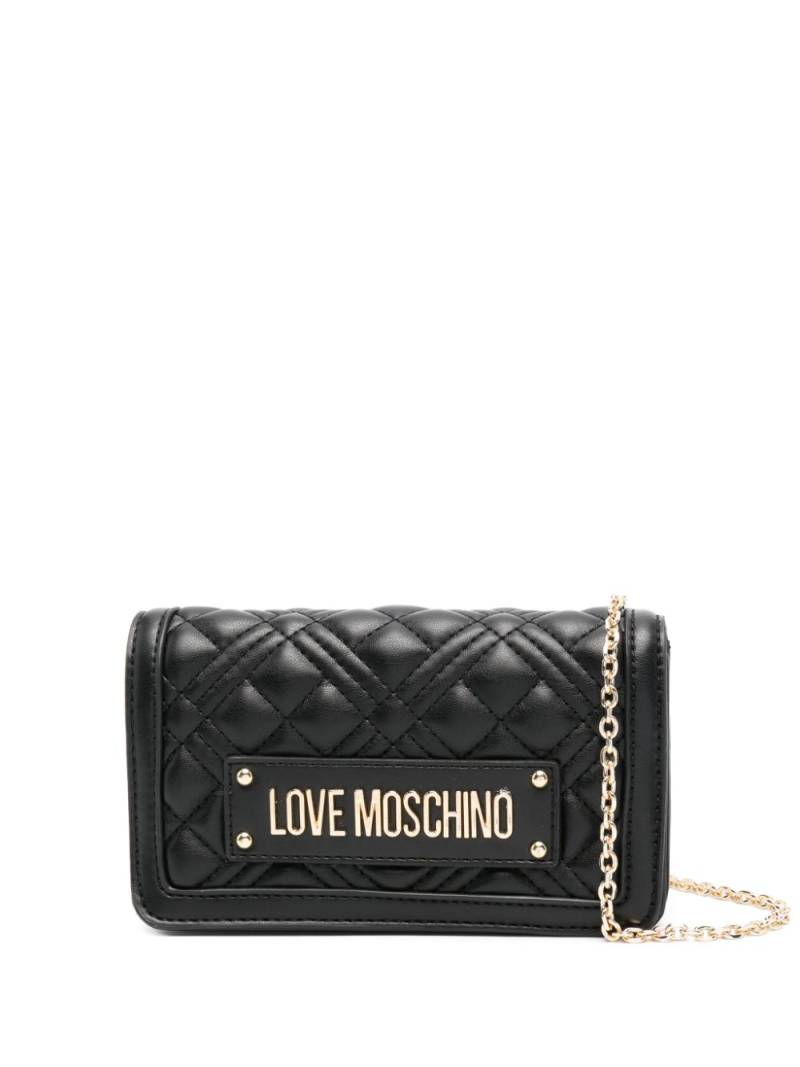 Love Moschino logo-plaque clutch bag - Black von Love Moschino