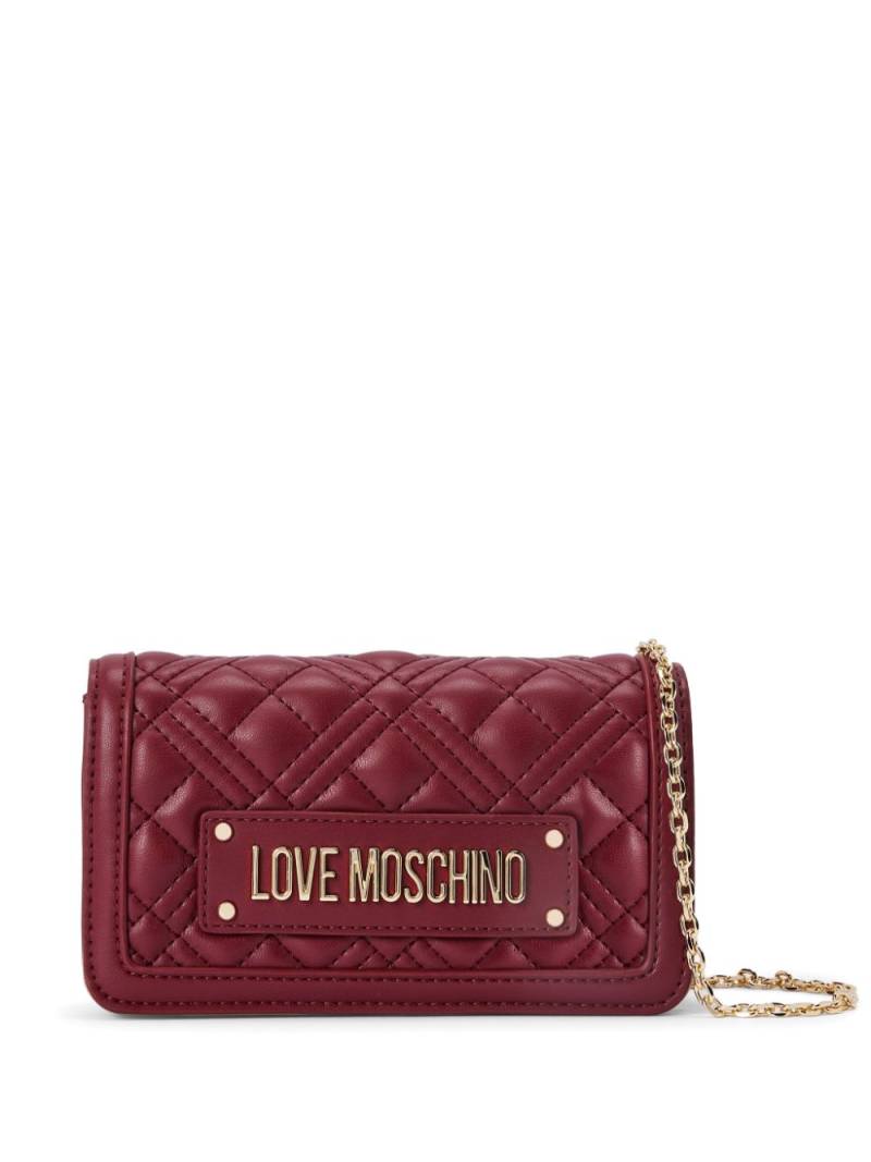 Love Moschino logo-plaque clutch bag - Red von Love Moschino