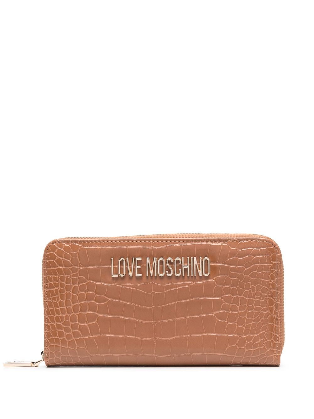 Love Moschino logo-plaque crocodile-effect wallet - Brown von Love Moschino