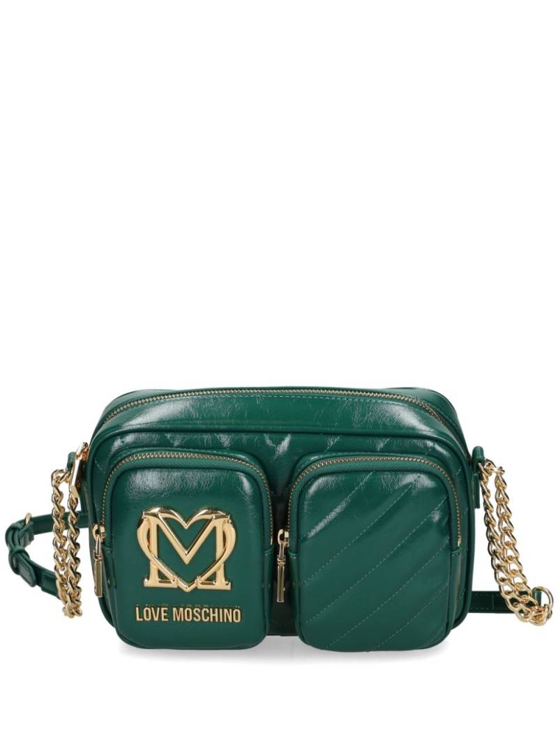 Love Moschino logo-plaque cross body bag - Green von Love Moschino