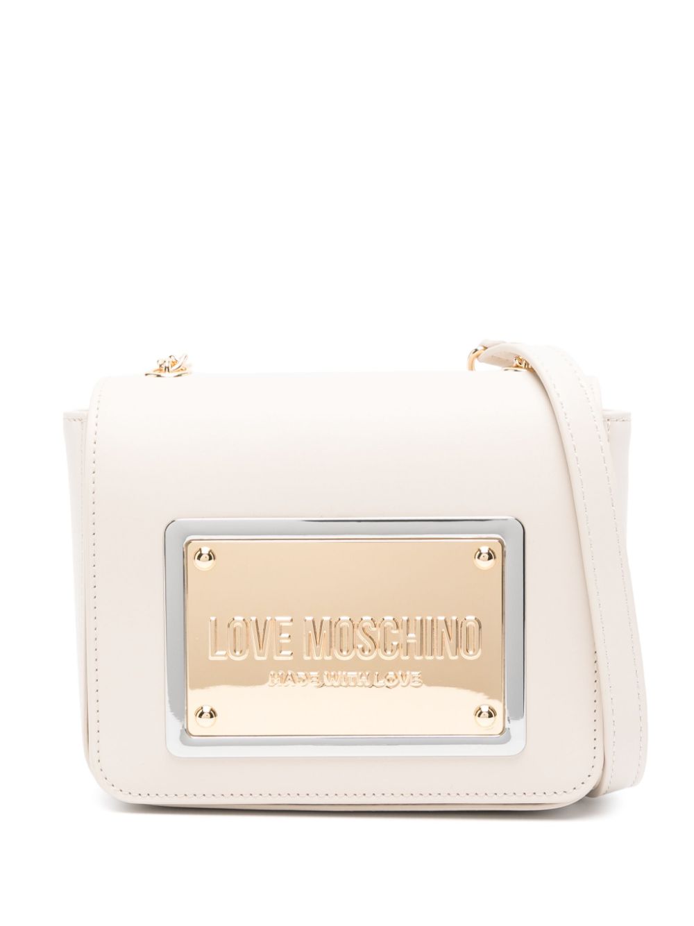 Love Moschino logo-plaque cross body bag - Neutrals von Love Moschino