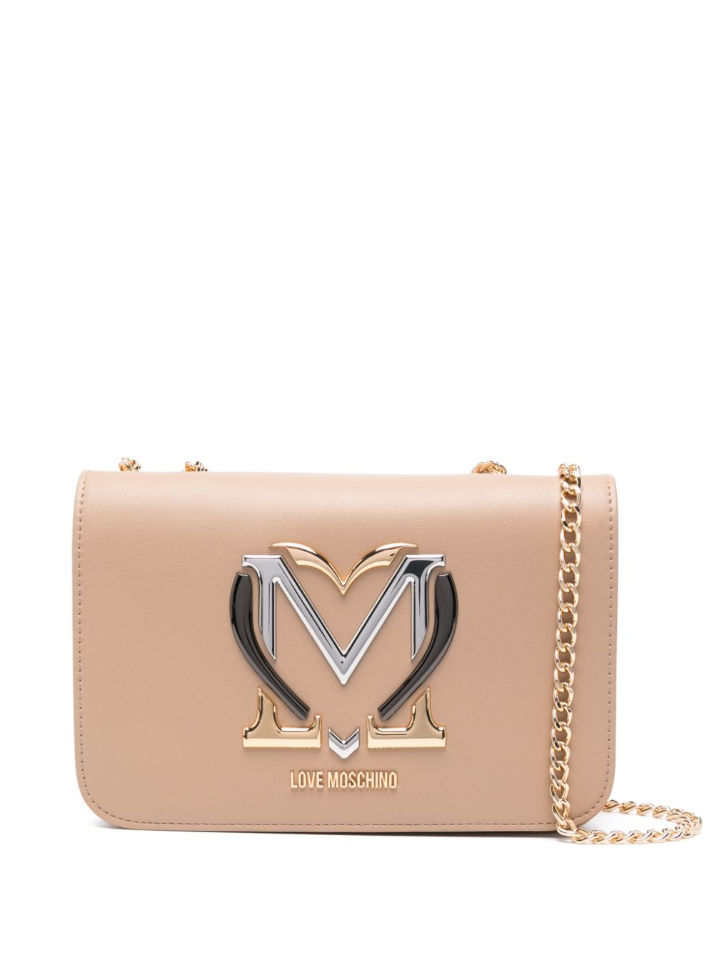 Love Moschino logo-plaque cross body bag - Neutrals von Love Moschino