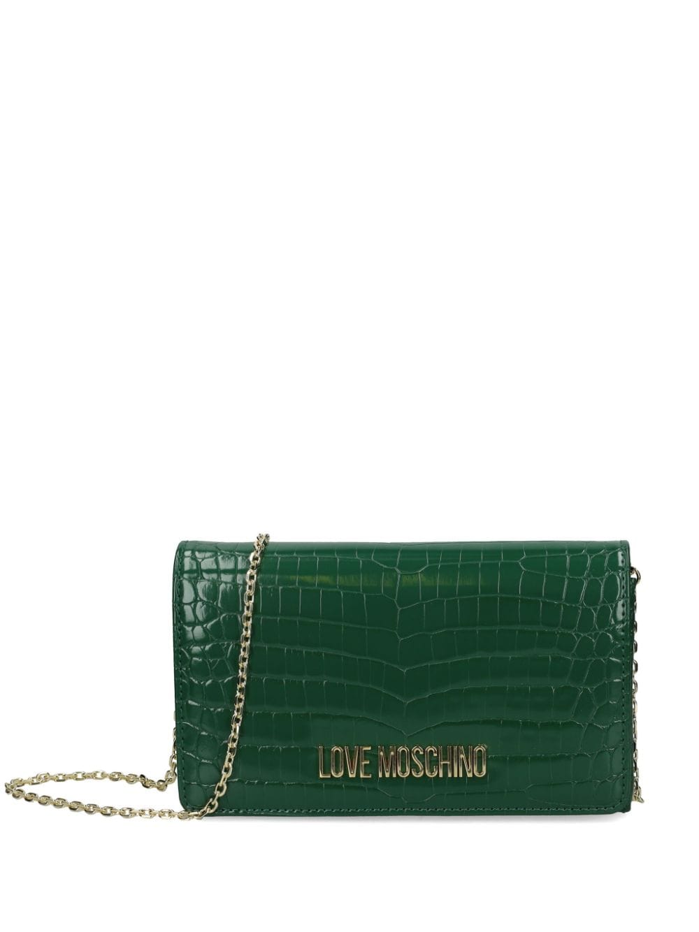 Love Moschino logo-plaque crossbody bag - Green von Love Moschino