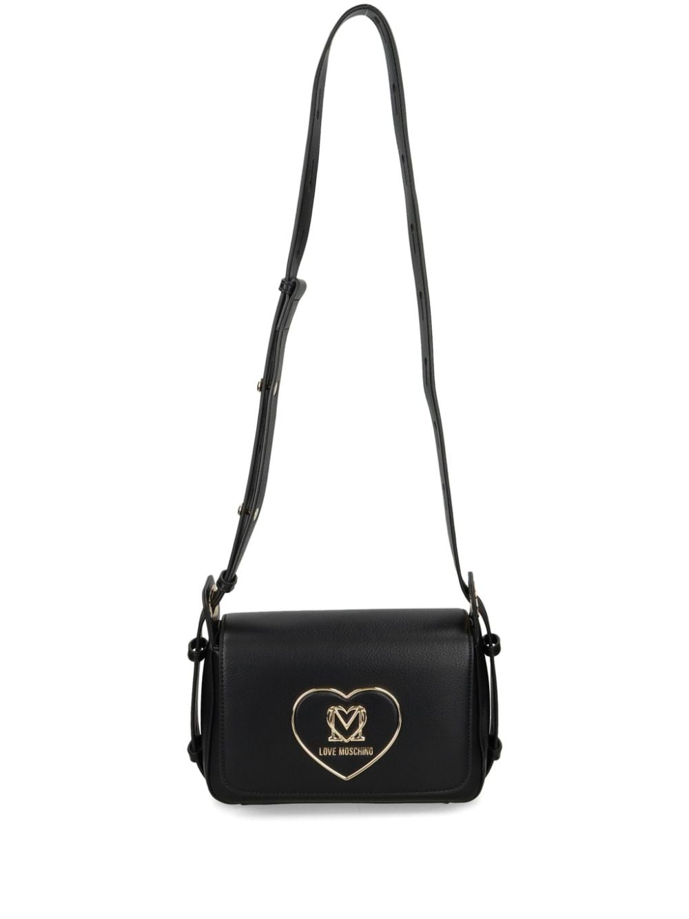 Love Moschino logo-plaque faux-leather shoulder bag - Black von Love Moschino