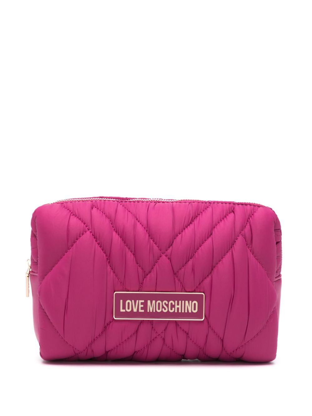 Love Moschino logo-plaque makeup bag - Pink von Love Moschino